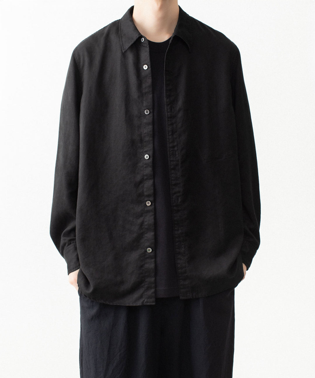VEIN ヴェインのSYNTHETIC SUEDE L/S SHIRT - BLACKの公式通販サイトsession福岡セレクトショップ