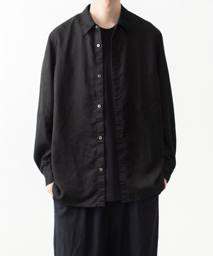 VEIN ヴェインのSYNTHETIC SUEDE L/S SHIRT - BLACKの公式通販サイトsession福岡セレクトショップ