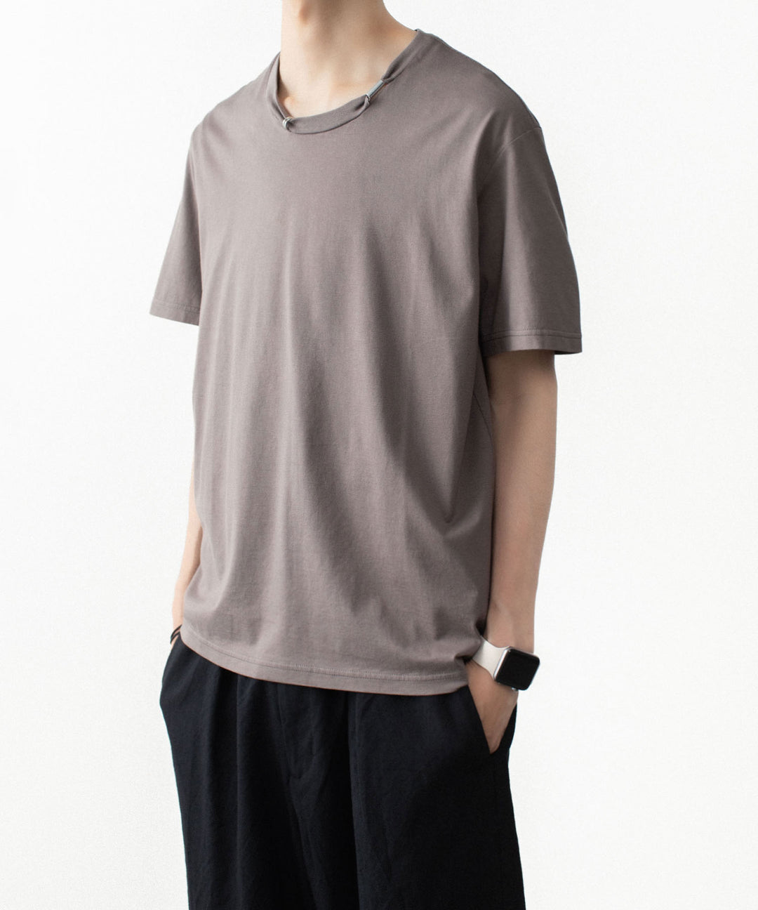VEIN ヴェインの100/3 SUEDE JERSEY PIERCED S/S TEE - L.BROWNの公式通販サイトsession福岡セレクトショップ