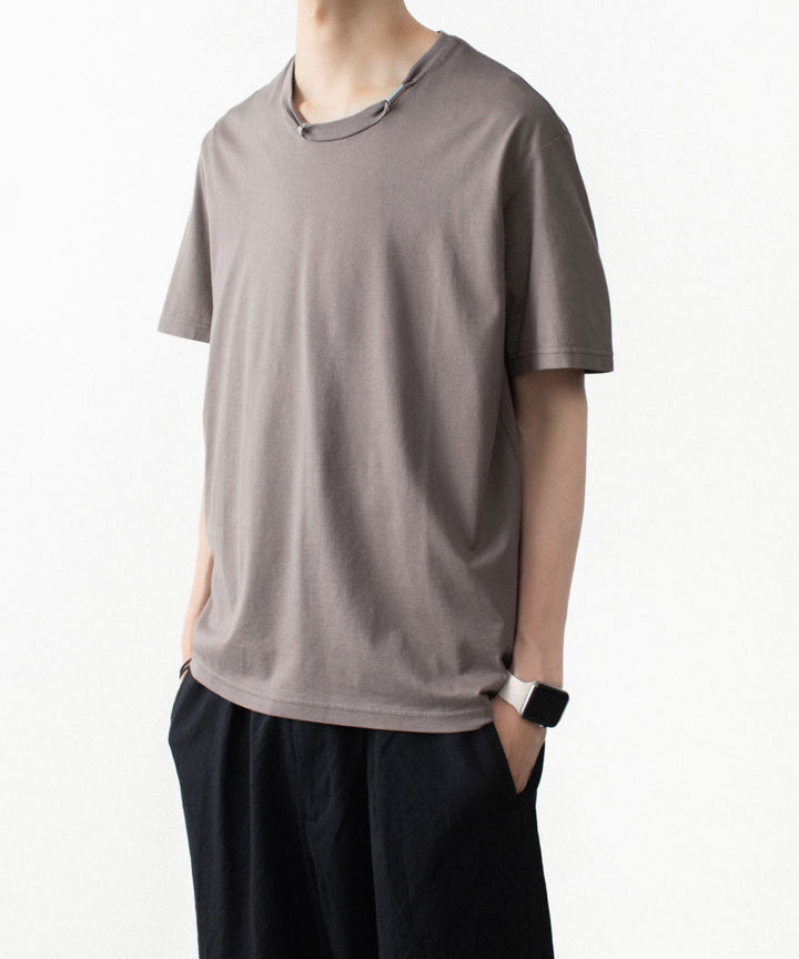 VEIN ヴェインの100/3 SUEDE JERSEY PIERCED S/S TEE - L.BROWNの公式通販サイトsession福岡セレクトショップ