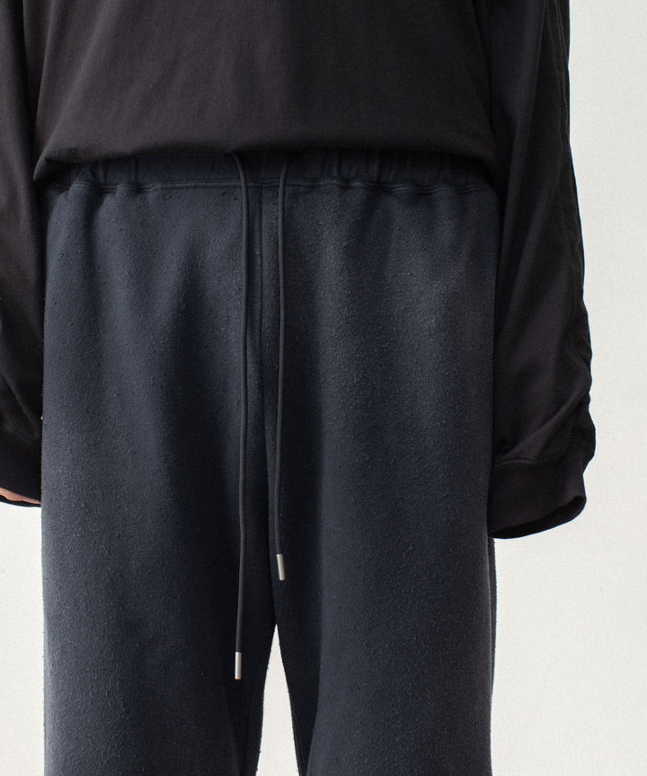 VEIN ヴェインのBRUSHED TERRY CUTOFF BAGGY TROUSERS - BLACKの公式通販サイトsession福岡セレクトショップ