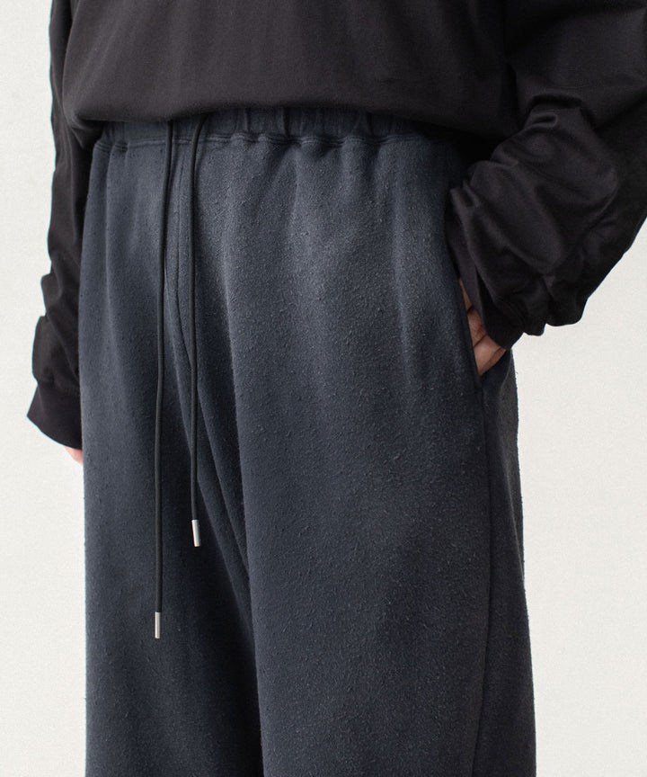 VEIN ヴェインのBRUSHED TERRY CUTOFF BAGGY TROUSERS - BLACKの公式通販サイトsession福岡セレクトショップ