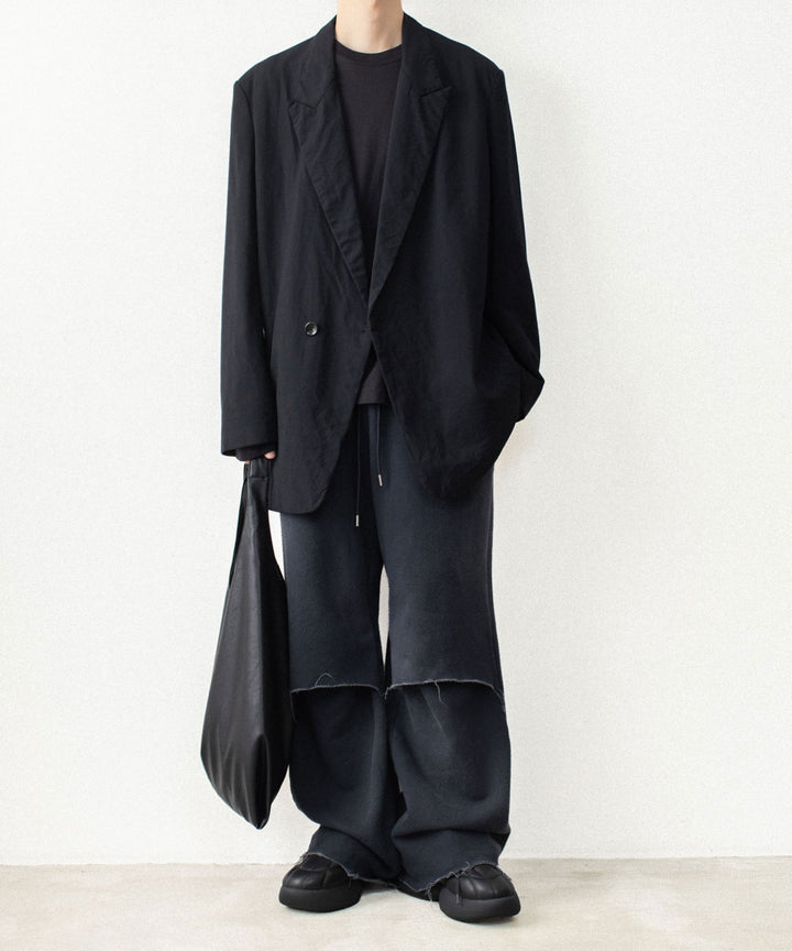 VEIN ヴェインのBRUSHED TERRY CUTOFF BAGGY TROUSERS - BLACKの公式通販サイトsession福岡セレクトショップ