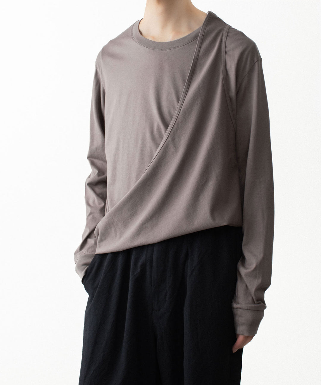 VEIN ヴェインの100/3 SUEDE JERSEY LAYERED L/S TEE - L.BROWNの公式通販サイトsession福岡セレクトショップ
