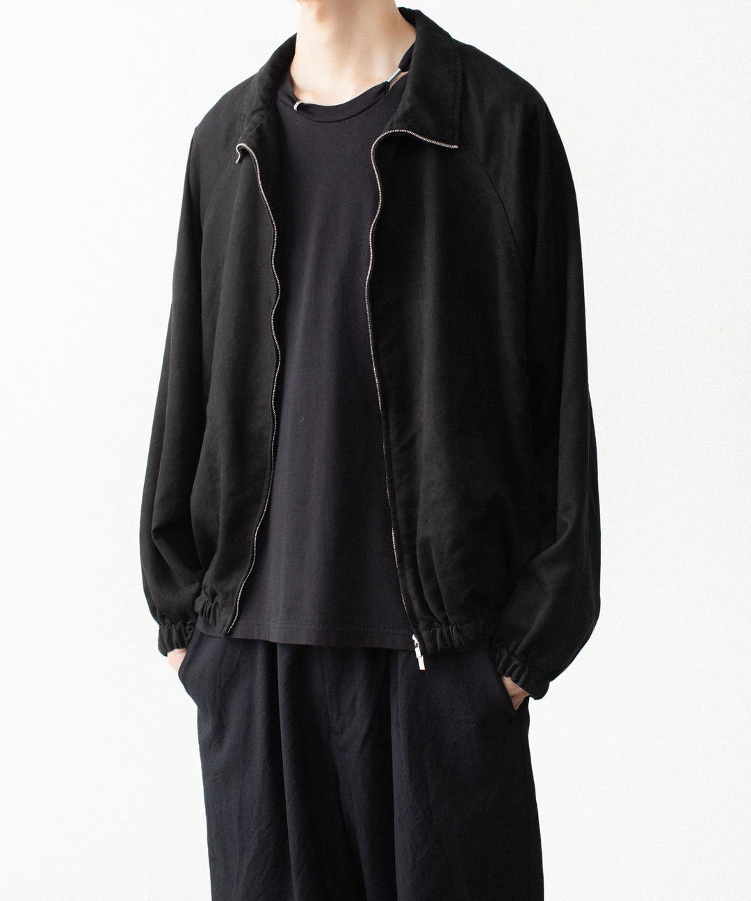 VEIN ヴェインのSYNTHETIC SUEDE TRACK JACKET - BLACKの公式通販サイトsession福岡セレクトショップ