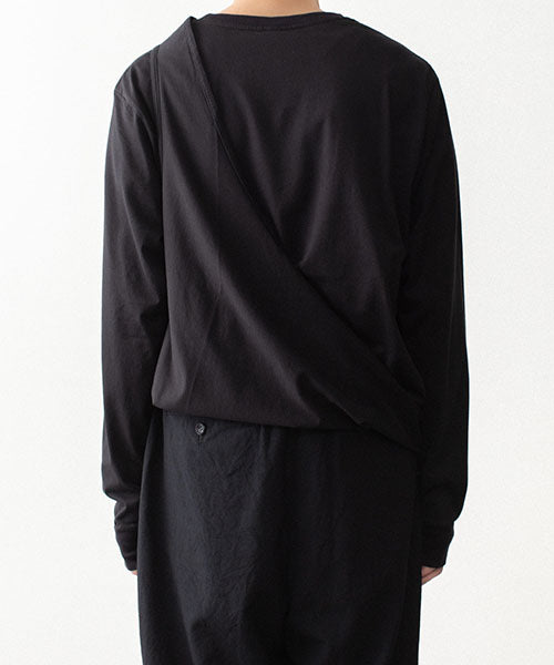 VEIN ヴェインの100/3 SUEDE JERSEY LAYERED L/S TEE - BLACKの公式通販サイトsession福岡セレクトショップ