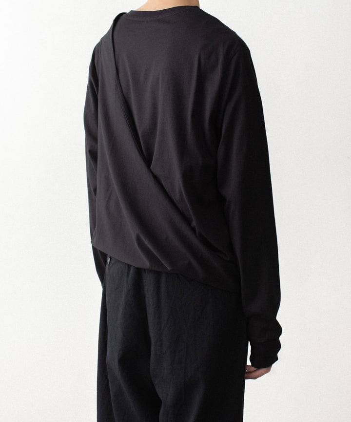 VEIN ヴェインの100/3 SUEDE JERSEY LAYERED L/S TEE - BLACKの公式通販サイトsession福岡セレクトショップ