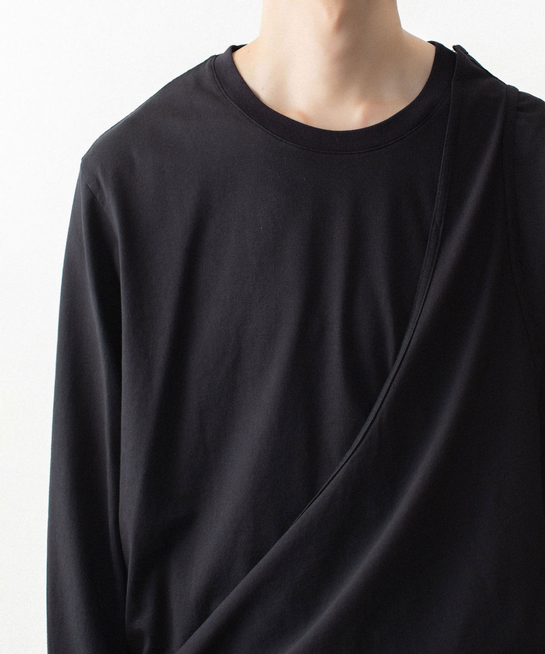 VEIN ヴェインの100/3 SUEDE JERSEY LAYERED L/S TEE - BLACKの公式通販サイトsession福岡セレクトショップ