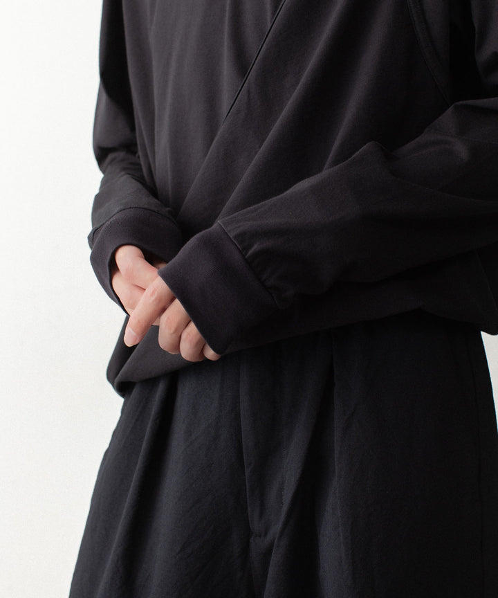 VEIN ヴェインの100/3 SUEDE JERSEY LAYERED L/S TEE - BLACKの公式通販サイトsession福岡セレクトショップ