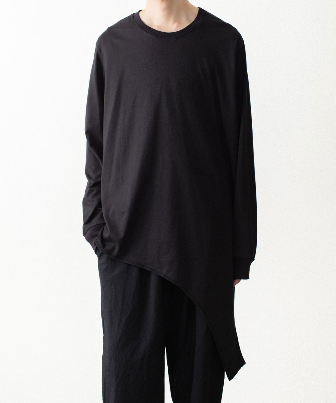 VEIN ヴェインの100/3 SUEDE JERSEY LAYERED L/S TEE - BLACKの公式通販サイトsession福岡セレクトショップ