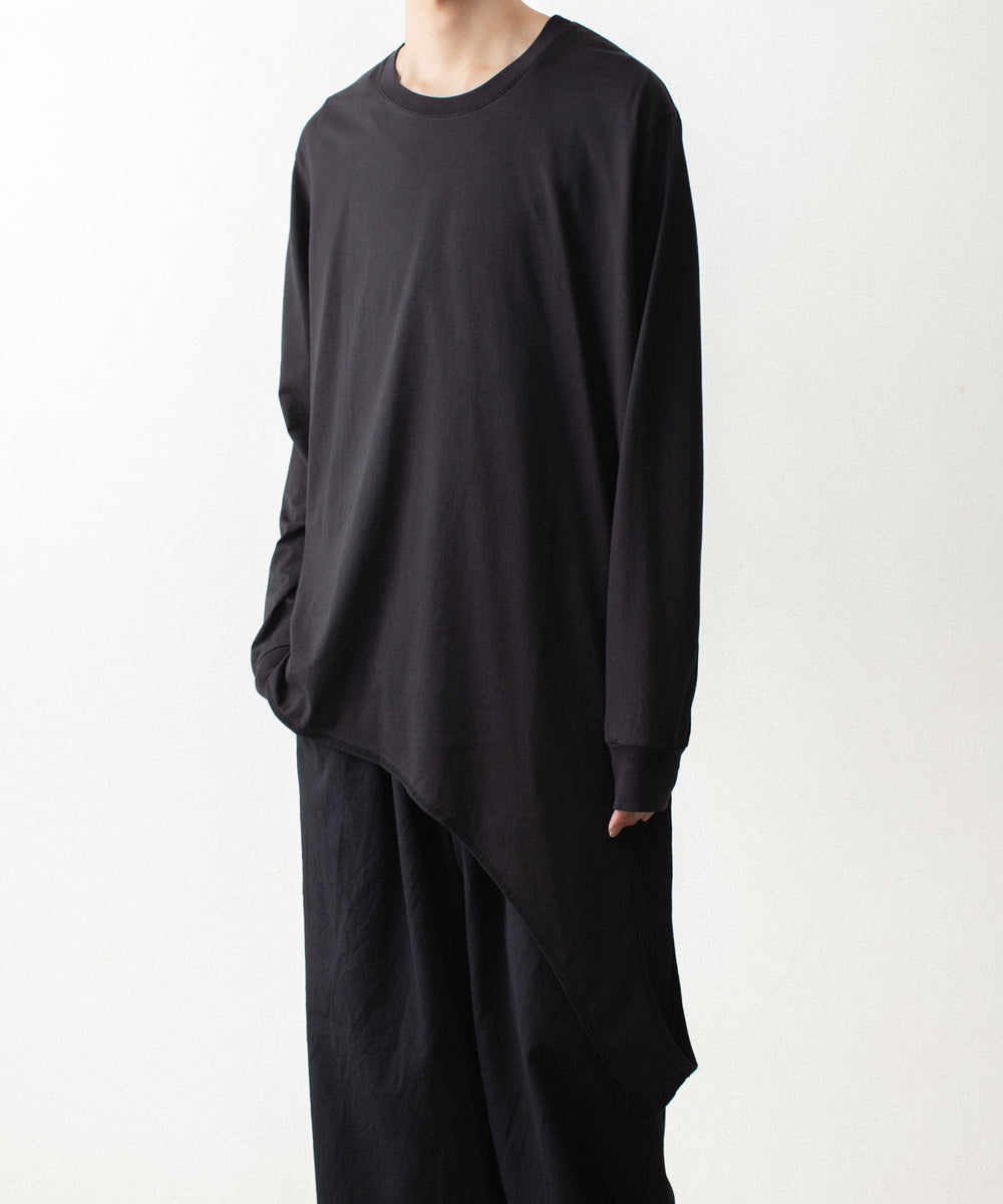 VEIN ヴェインの100/3 SUEDE JERSEY LAYERED L/S TEE - BLACKの公式通販サイトsession福岡セレクトショップ