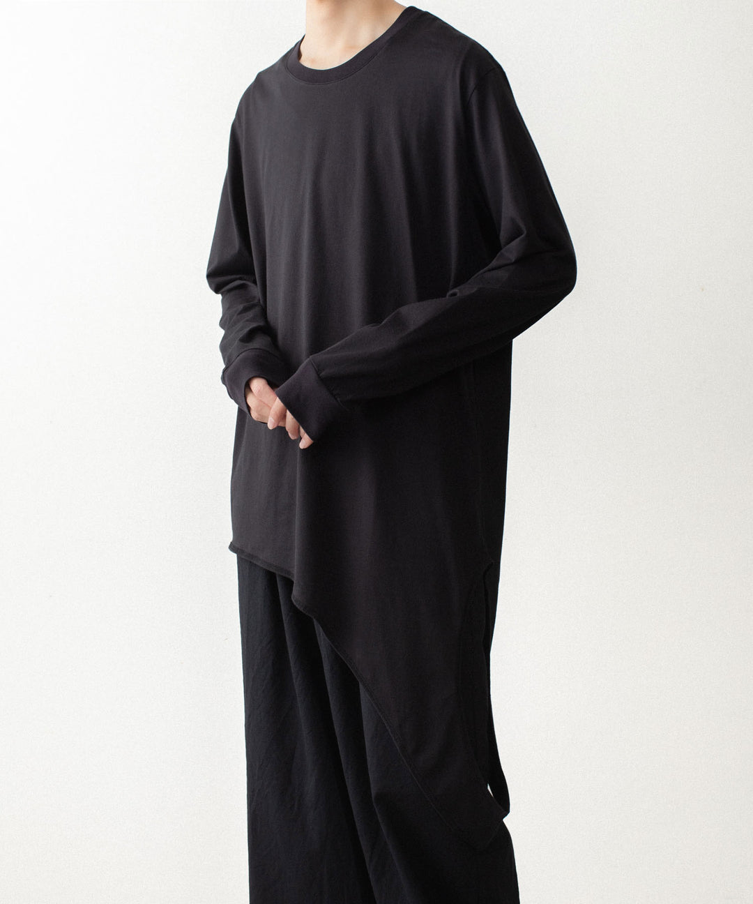 VEIN ヴェインの100/3 SUEDE JERSEY LAYERED L/S TEE - BLACKの公式通販サイトsession福岡セレクトショップ