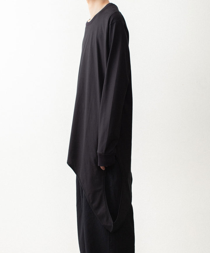 VEIN ヴェインの100/3 SUEDE JERSEY LAYERED L/S TEE - BLACKの公式通販サイトsession福岡セレクトショップ