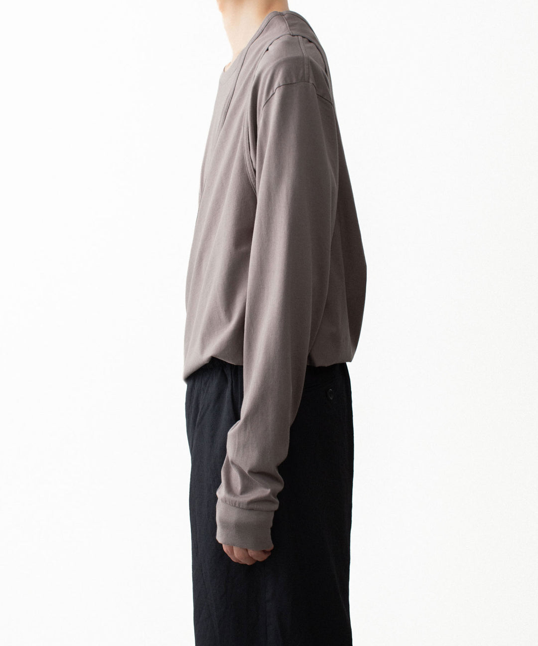 VEIN ヴェインの100/3 SUEDE JERSEY LAYERED L/S TEE - L.BROWNの公式通販サイトsession福岡セレクトショップ