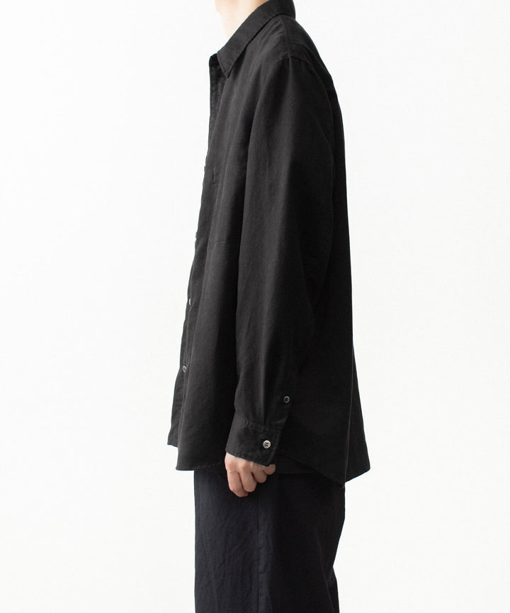 VEIN ヴェインのSYNTHETIC SUEDE L/S SHIRT - BLACKの公式通販サイトsession福岡セレクトショップ