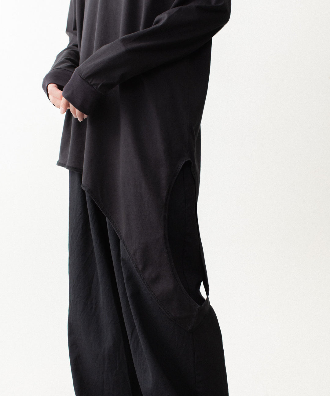 VEIN ヴェインの100/3 SUEDE JERSEY LAYERED L/S TEE - BLACKの公式通販サイトsession福岡セレクトショップ