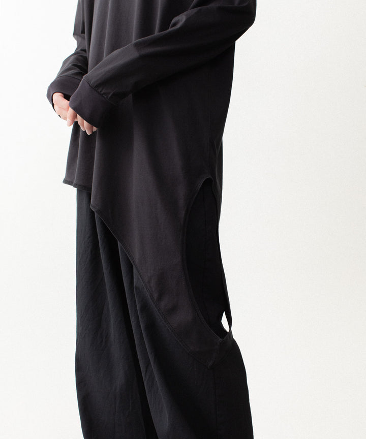 VEIN ヴェインの100/3 SUEDE JERSEY LAYERED L/S TEE - BLACKの公式通販サイトsession福岡セレクトショップ