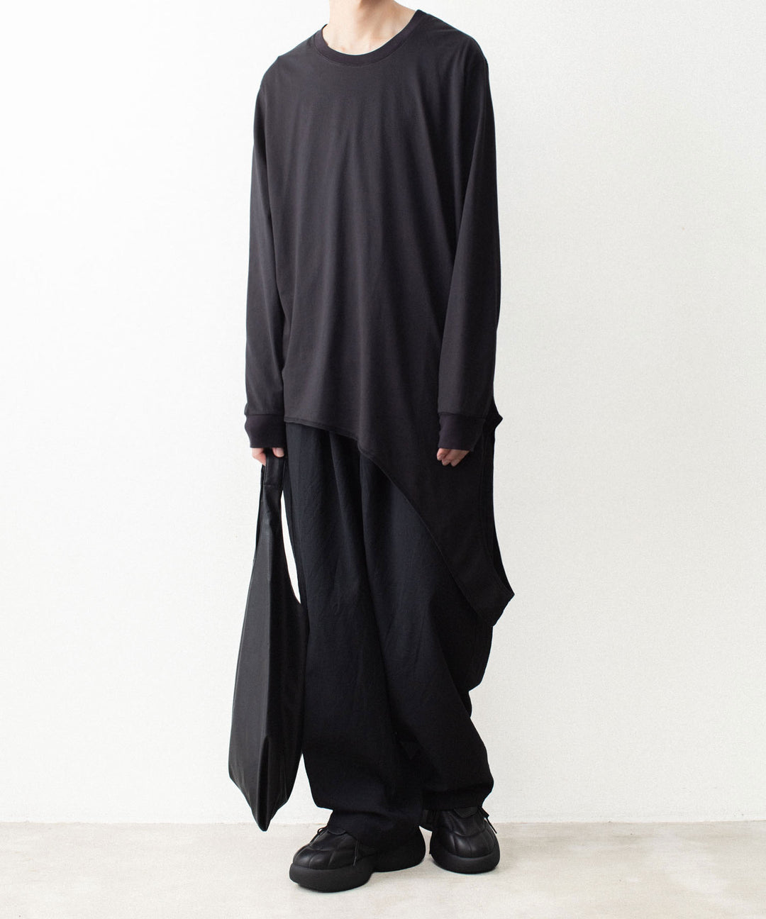 VEIN ヴェインの100/3 SUEDE JERSEY LAYERED L/S TEE - BLACKの公式通販サイトsession福岡セレクトショップ