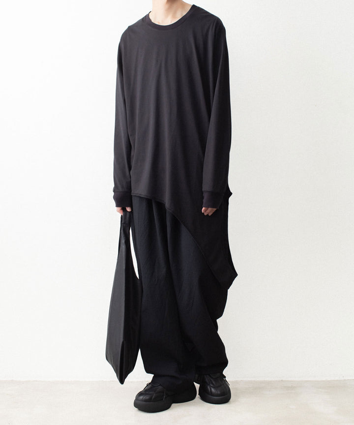 VEIN ヴェインの100/3 SUEDE JERSEY LAYERED L/S TEE - BLACKの公式通販サイトsession福岡セレクトショップ