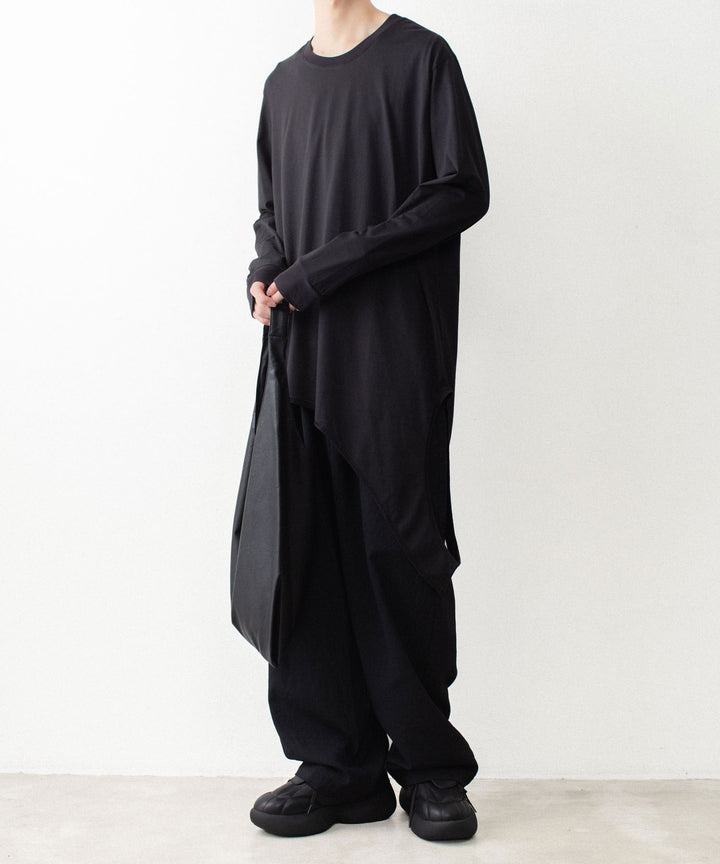 VEIN ヴェインの100/3 SUEDE JERSEY LAYERED L/S TEE - BLACKの公式通販サイトsession福岡セレクトショップ