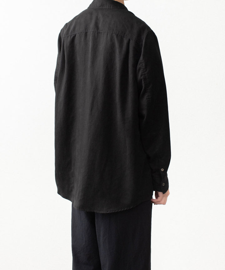 VEIN ヴェインのSYNTHETIC SUEDE L/S SHIRT - BLACKの公式通販サイトsession福岡セレクトショップ