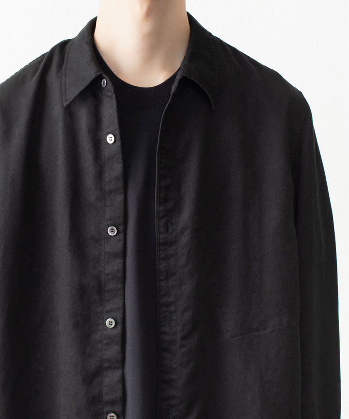 VEIN ヴェインのSYNTHETIC SUEDE L/S SHIRT - BLACKの公式通販サイトsession福岡セレクトショップ