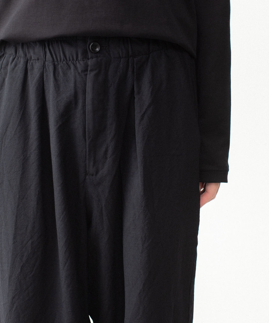 VEIN ヴェインのSHRINK WO CLOTH EASY TROUSERS - BLACKの公式通販サイトsession福岡セレクトショップ