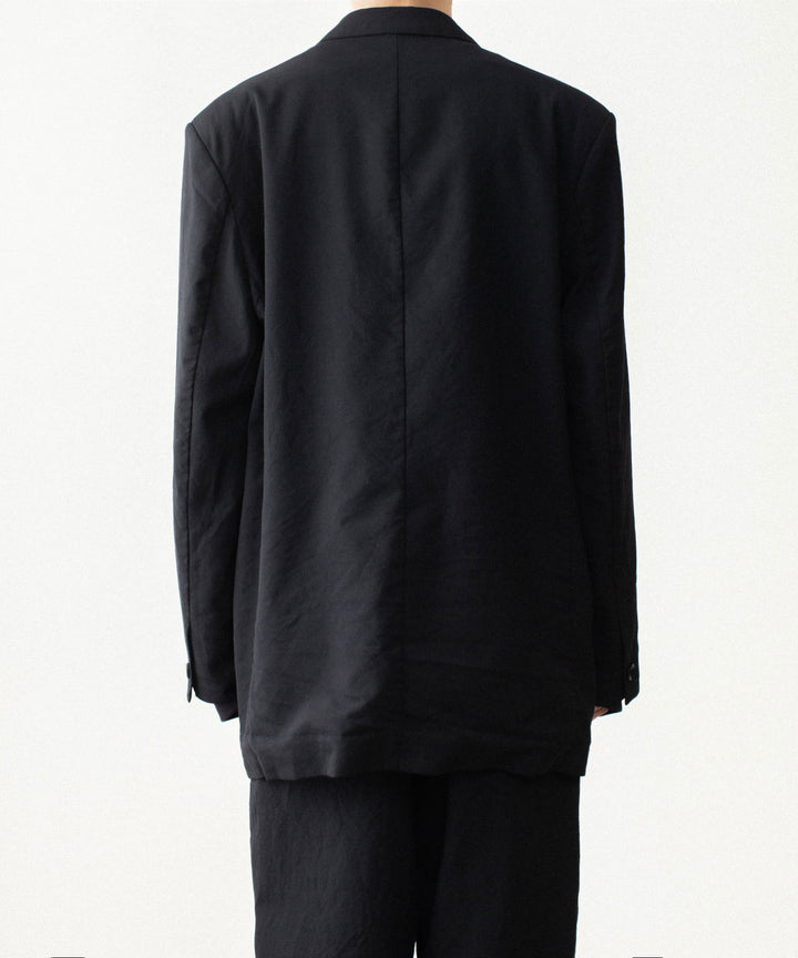 【 VEIN 】SHRINK WO CLOTH OVER JACKET - BLACK