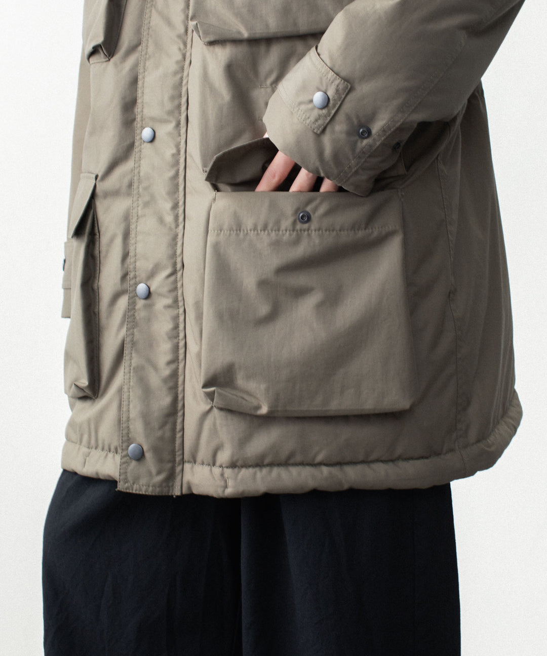 VEIN ヴェインのNY GROSGRAIN PADDED OVERCOAT - KHAKI GRAYの公式通販サイトsession福岡セレクトショップ