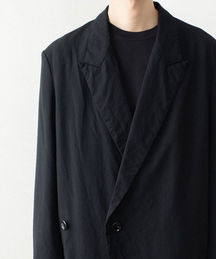 【 VEIN 】SHRINK WO CLOTH OVER JACKET - BLACK