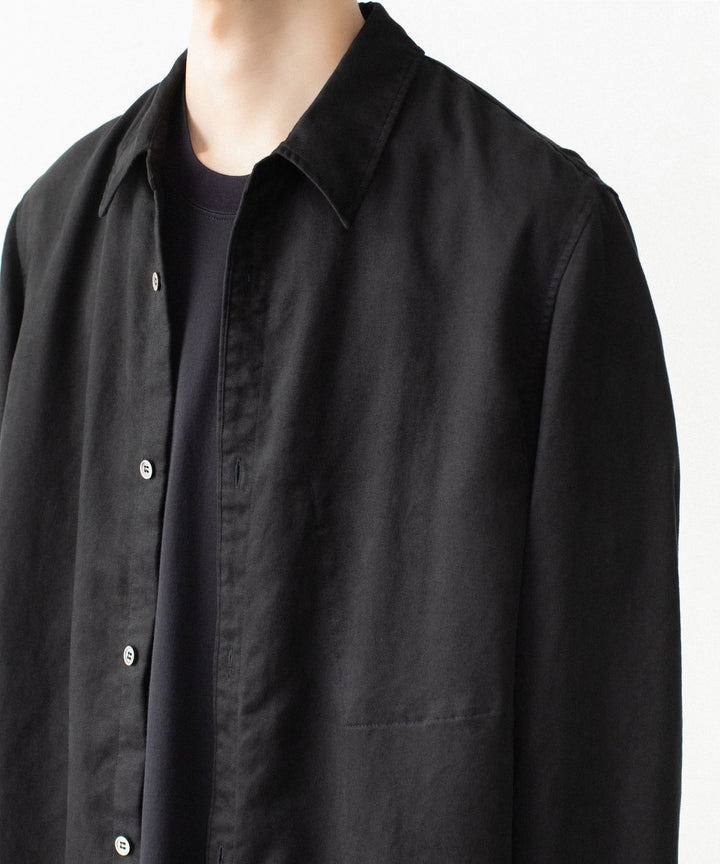 VEIN ヴェインのSYNTHETIC SUEDE L/S SHIRT - BLACKの公式通販サイトsession福岡セレクトショップ