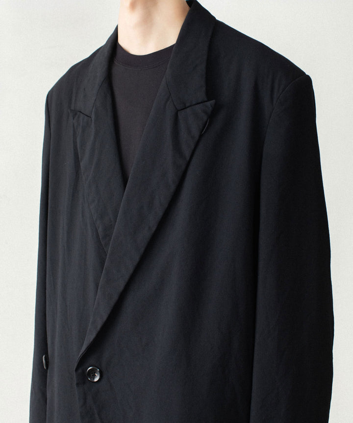 【 VEIN 】SHRINK WO CLOTH OVER JACKET - BLACK