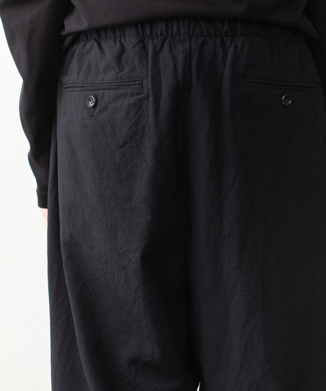 VEIN ヴェインのSHRINK WO CLOTH EASY TROUSERS - BLACKの公式通販サイトsession福岡セレクトショップ
