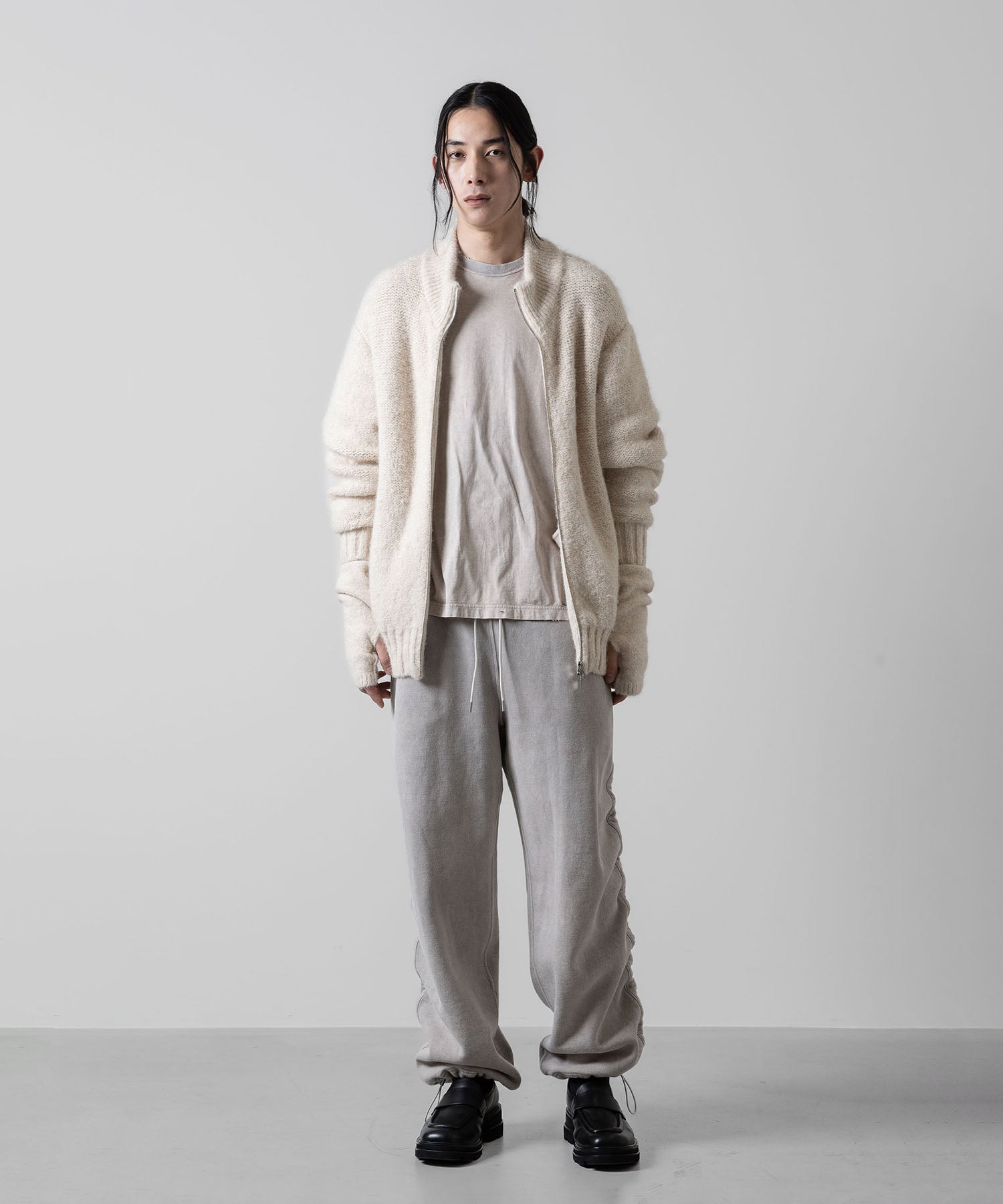 VEIN ヴェインのSHAGGY KNIT DRIVERS JACKET - OFF WHITEの公式通販サイトsession福岡セレクトショップ