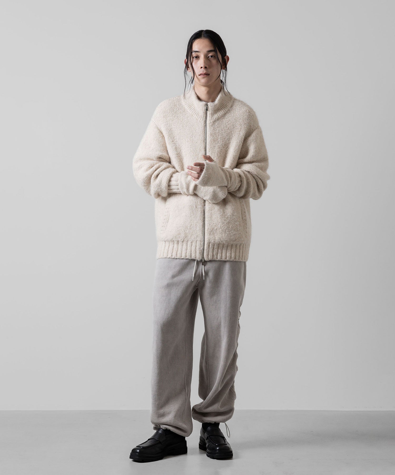 VEIN ヴェインのSHAGGY KNIT DRIVERS JACKET - OFF WHITEの公式通販サイトsession福岡セレクトショップ