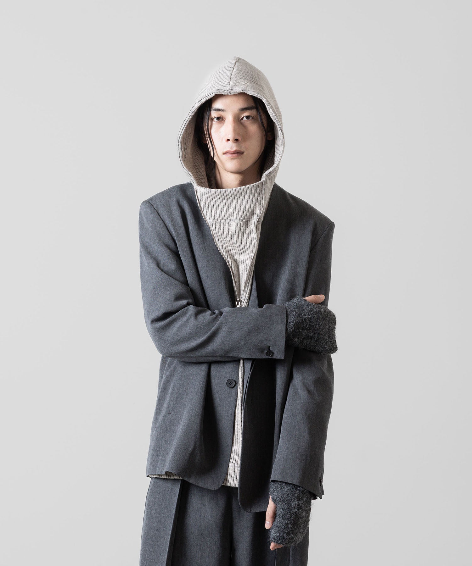 VEIN ヴェインのWO/PE QUARTER GAUGE KNIT HOODED PULLOVER SHIRT - X.OFF WHITEの公式通販サイトsession福岡セレクトショップ