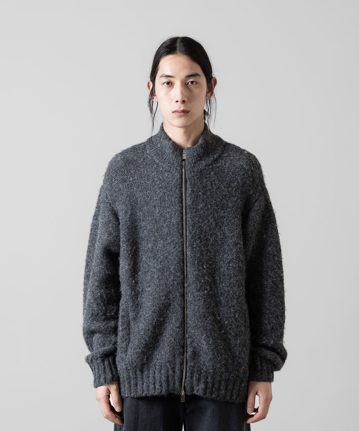 VEIN ヴェインのSHAGGY KNIT DRIVERS JACKET - X.GRAYの公式通販サイトsession福岡セレクトショップ