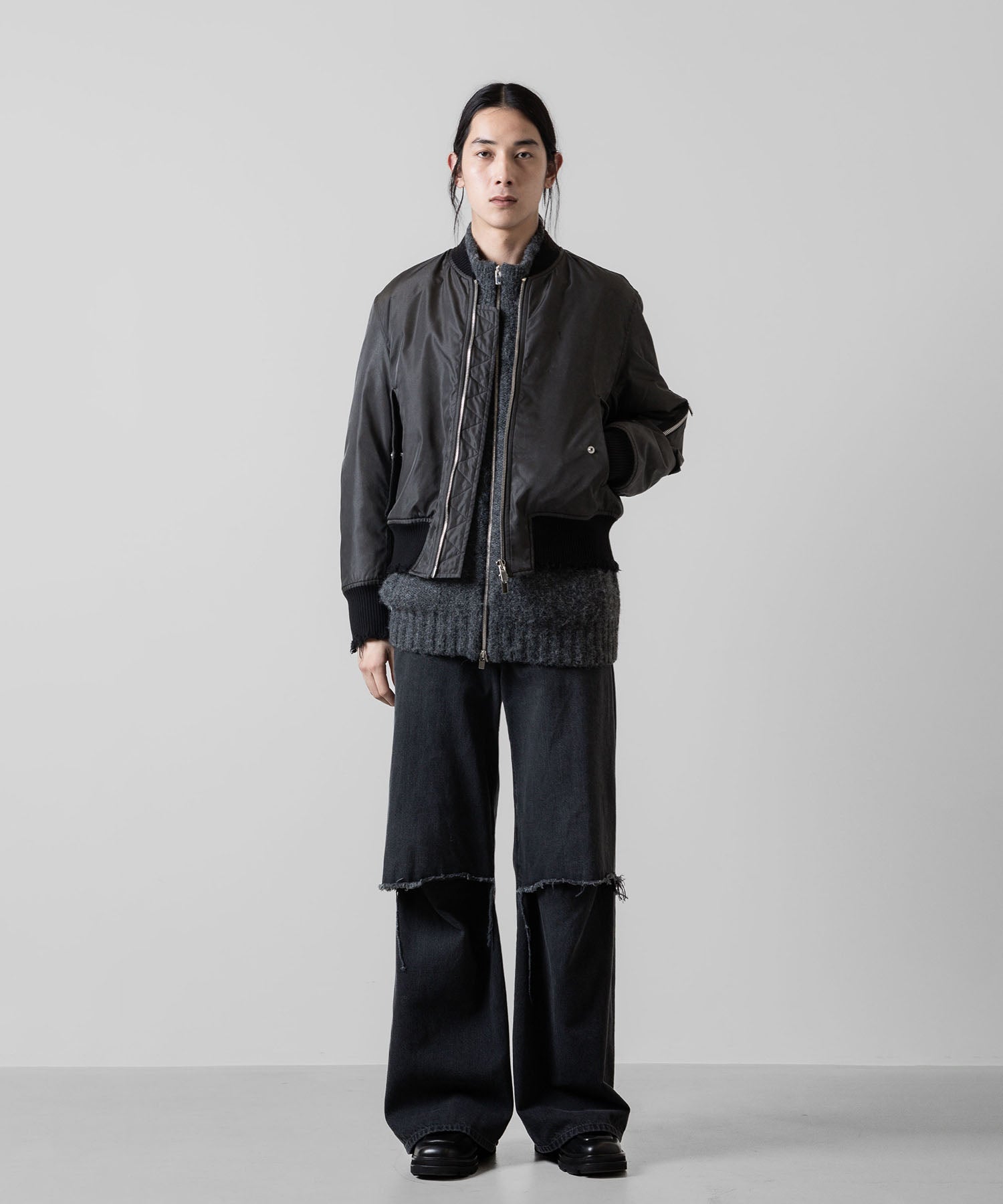 VEIN ヴェインのSHAGGY KNIT DRIVERS JACKET - X.GRAYの公式通販サイトsession福岡セレクトショップ