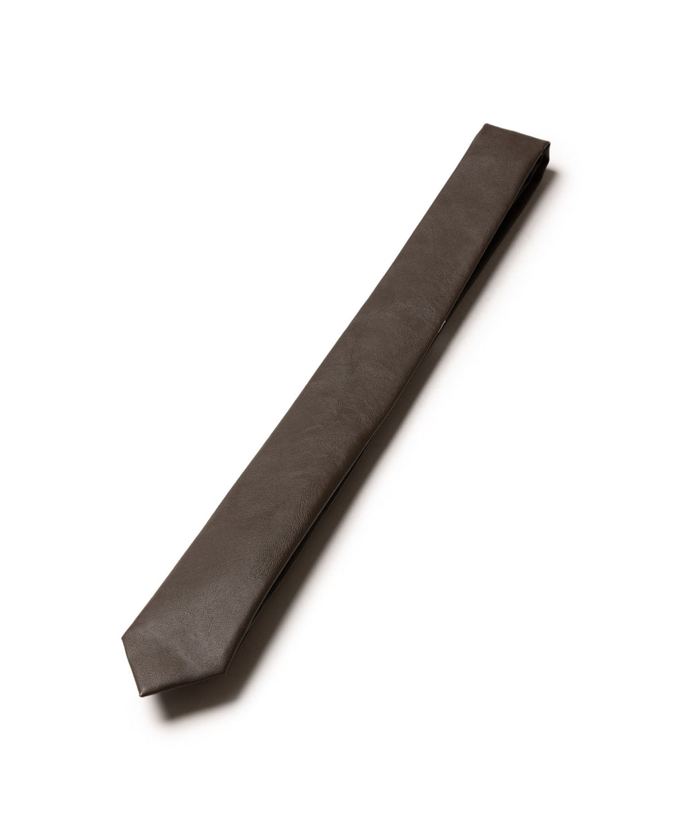 VEIN ヴェインのSYNTHETIC LEATHER NARROW TIE - BROWNの公式通販サイトsession福岡セレクトショップ