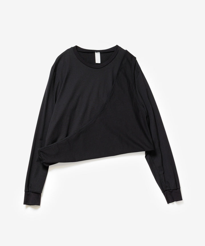 VEIN ヴェインの100/3 SUEDE JERSEY LAYERED L/S TEE - BLACKの公式通販サイトsession福岡セレクトショップ
