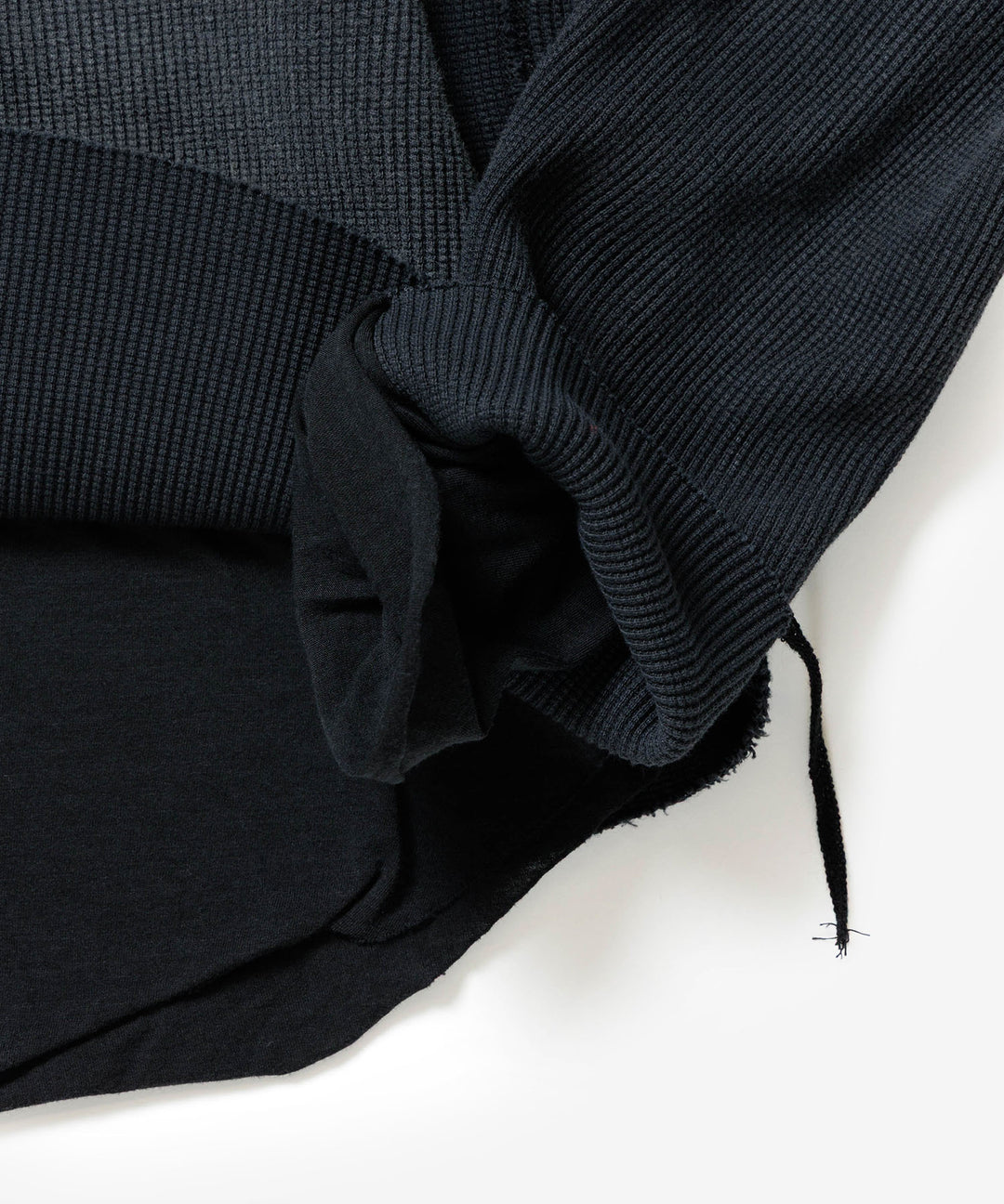 VEIN ヴェインのHIGH GAUGE WAFFLE LAYERED L/S TEE - BLACKの公式通販サイトsession福岡セレクトショップ
