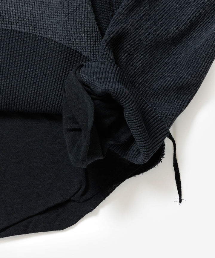 VEIN ヴェインのHIGH GAUGE WAFFLE LAYERED L/S TEE - BLACKの公式通販サイトsession福岡セレクトショップ