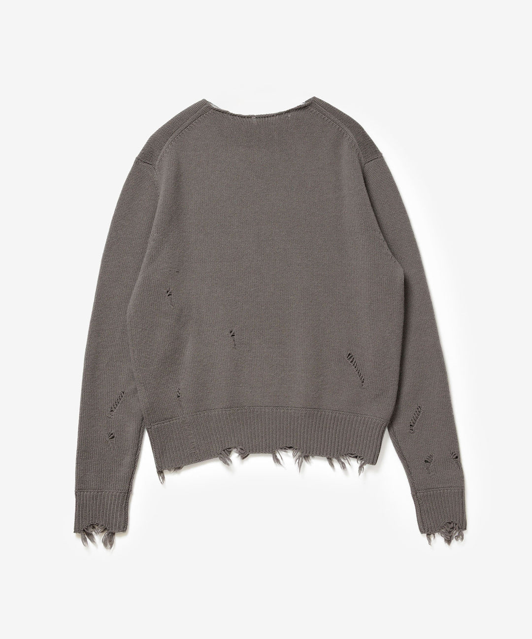 VEIN ヴェインのWOOL CASHMERE KNIT DISTRESSED PULLOVER - KHAKI GRAYの公式通販サイトsession福岡セレクトショップ