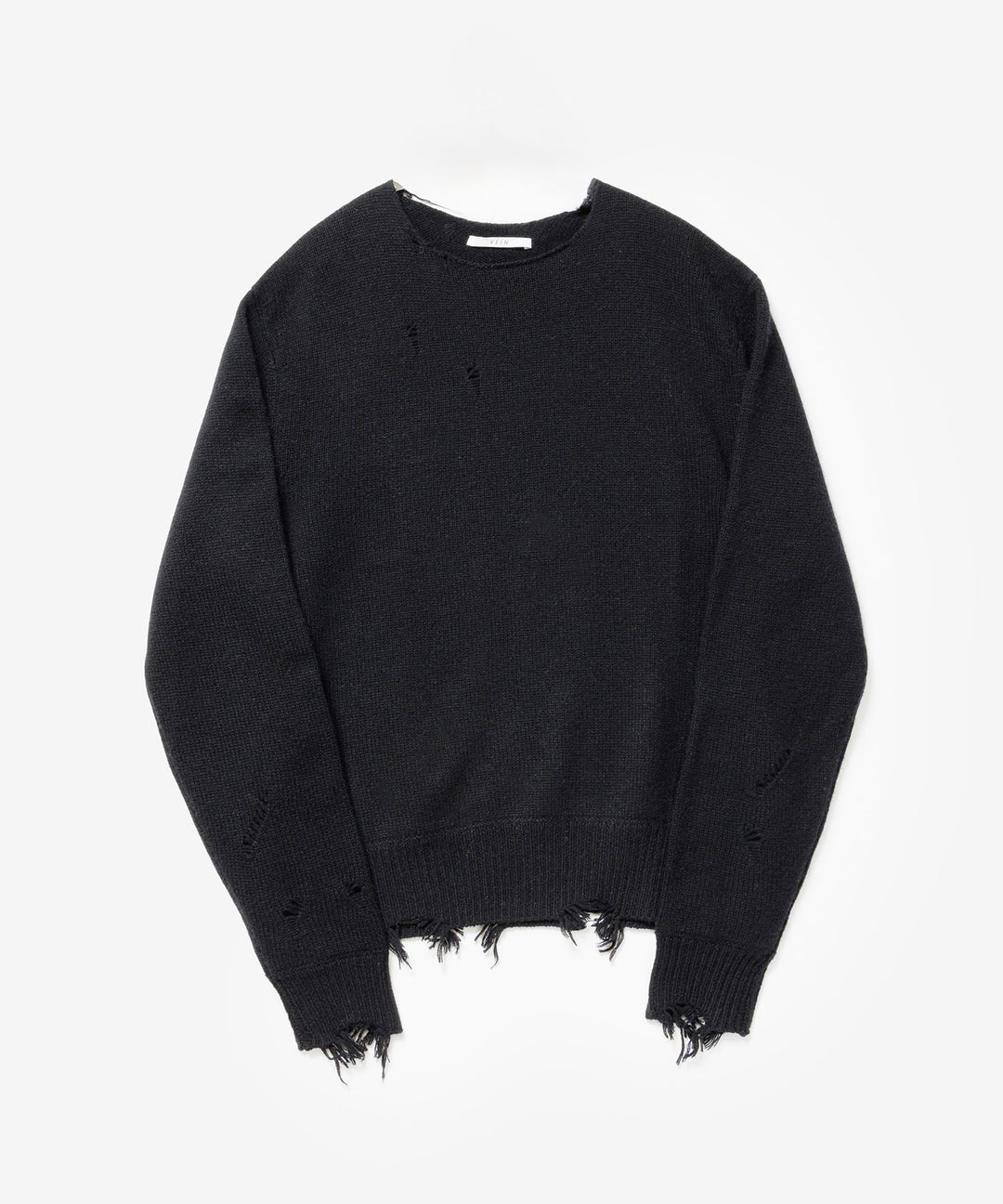 VEIN ヴェインのWOOL CASHMERE KNIT DISTRESSED PULLOVER - BLACKの公式通販サイトsession福岡セレクトショップ