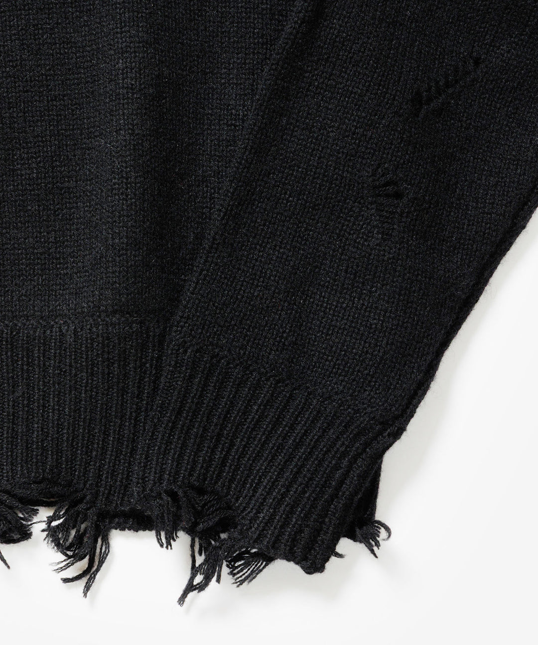 VEIN ヴェインのWOOL CASHMERE KNIT DISTRESSED PULLOVER - BLACKの公式通販サイトsession福岡セレクトショップ