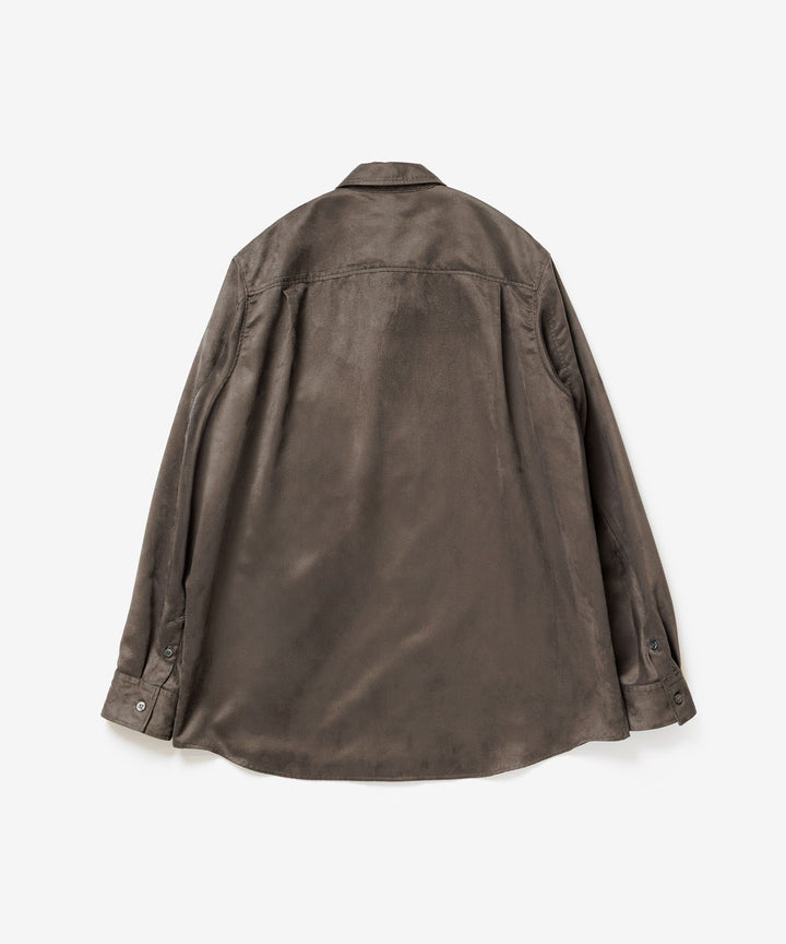VEIN ヴェインのSYNTHETIC SUEDE L/S SHIRT - KHAKIの公式通販サイトsession福岡セレクトショップ