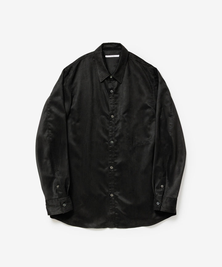 VEIN ヴェインのSYNTHETIC SUEDE L/S SHIRT - BLACKの公式通販サイトsession福岡セレクトショップ
