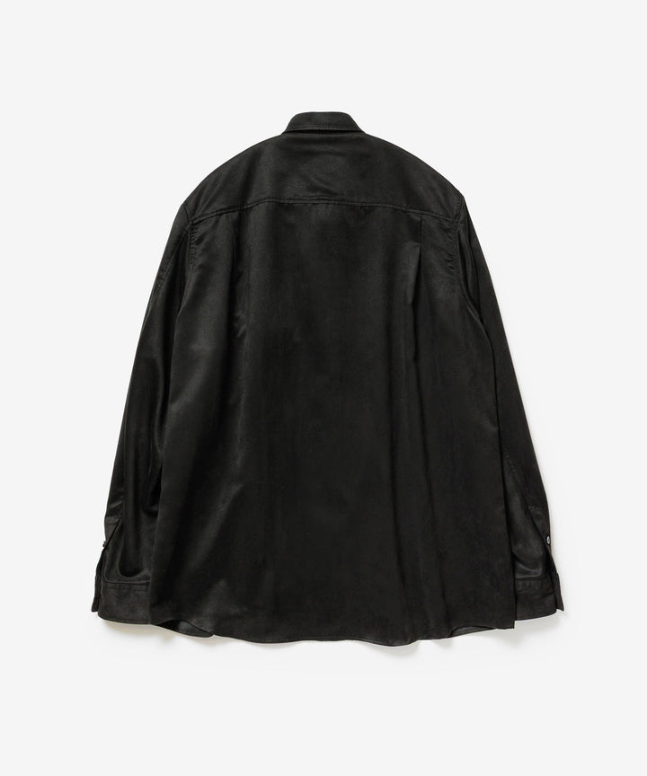 VEIN ヴェインのSYNTHETIC SUEDE L/S SHIRT - BLACKの公式通販サイトsession福岡セレクトショップ