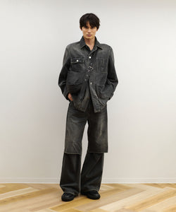 VEIN 】11OZ DENIM CUT OFF BAGGY JEANS - BLACK | 公式通販サイト 