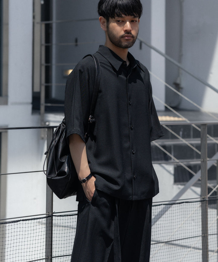 ATTACHMENT / EXCLUSIVE ITEMアタッチメントのPE LIGHT TROPICAL DOLMAN SLEEVE REGULAR COLLAR SHIRT S/S - BLACKの公式通販サイトsession福岡セレクトショップ